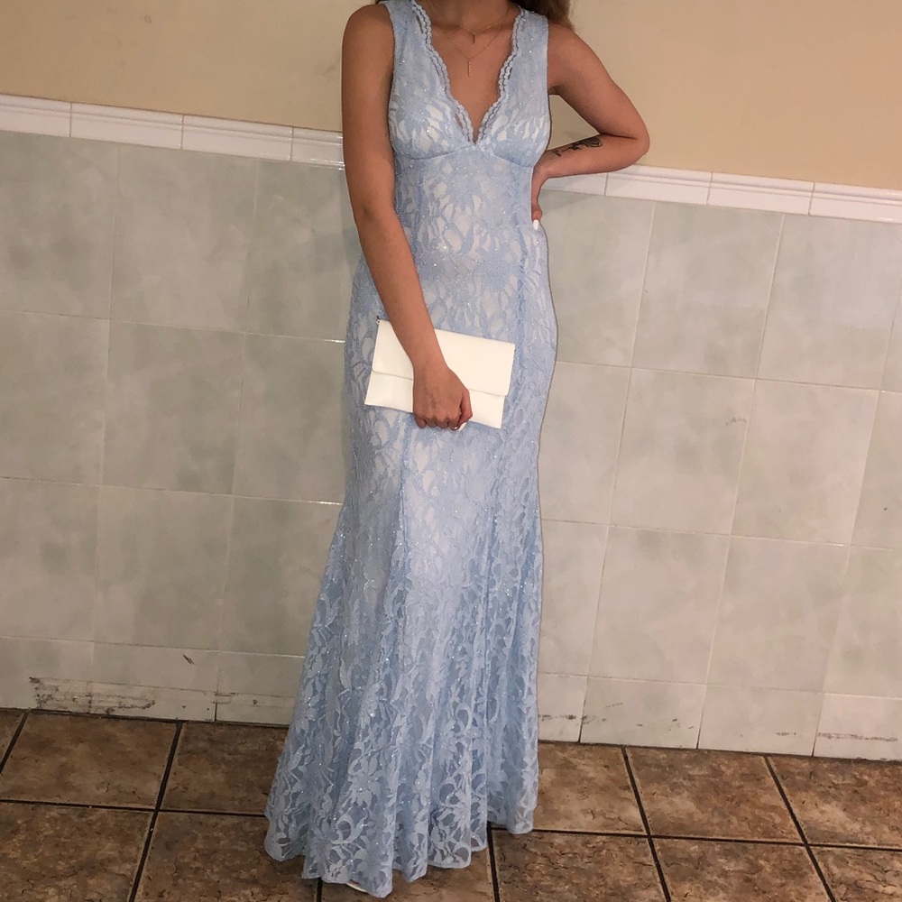 Baby blue prom dress